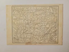 Theatre of Western Campaigns 1911 Civil War Map