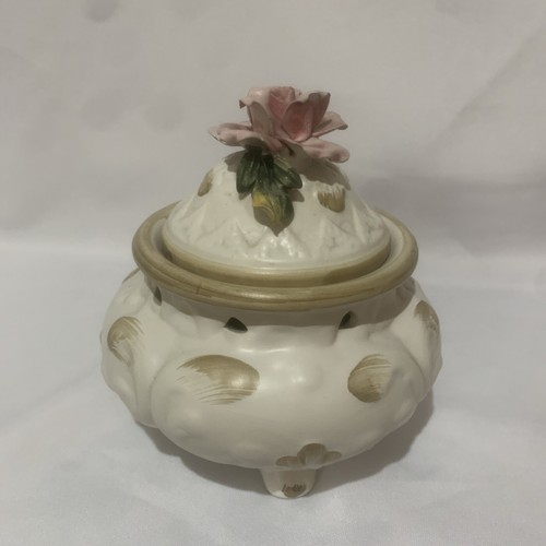 capodimonte Style Made In Italy 3D Rose Sauce Serving Pot With Lid And Handle - Picture 8 of 18