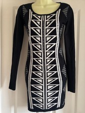QUIZ Black & White Knitted Dress Size 8