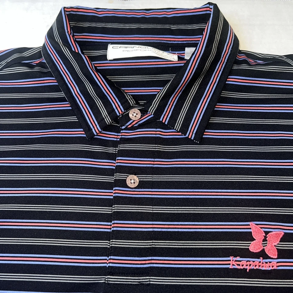 Nuevo sin etiquetas Auténtico Kapalua Country Club Carnoustie Golf Polo XL Rayas Negro Foto 2 de 4