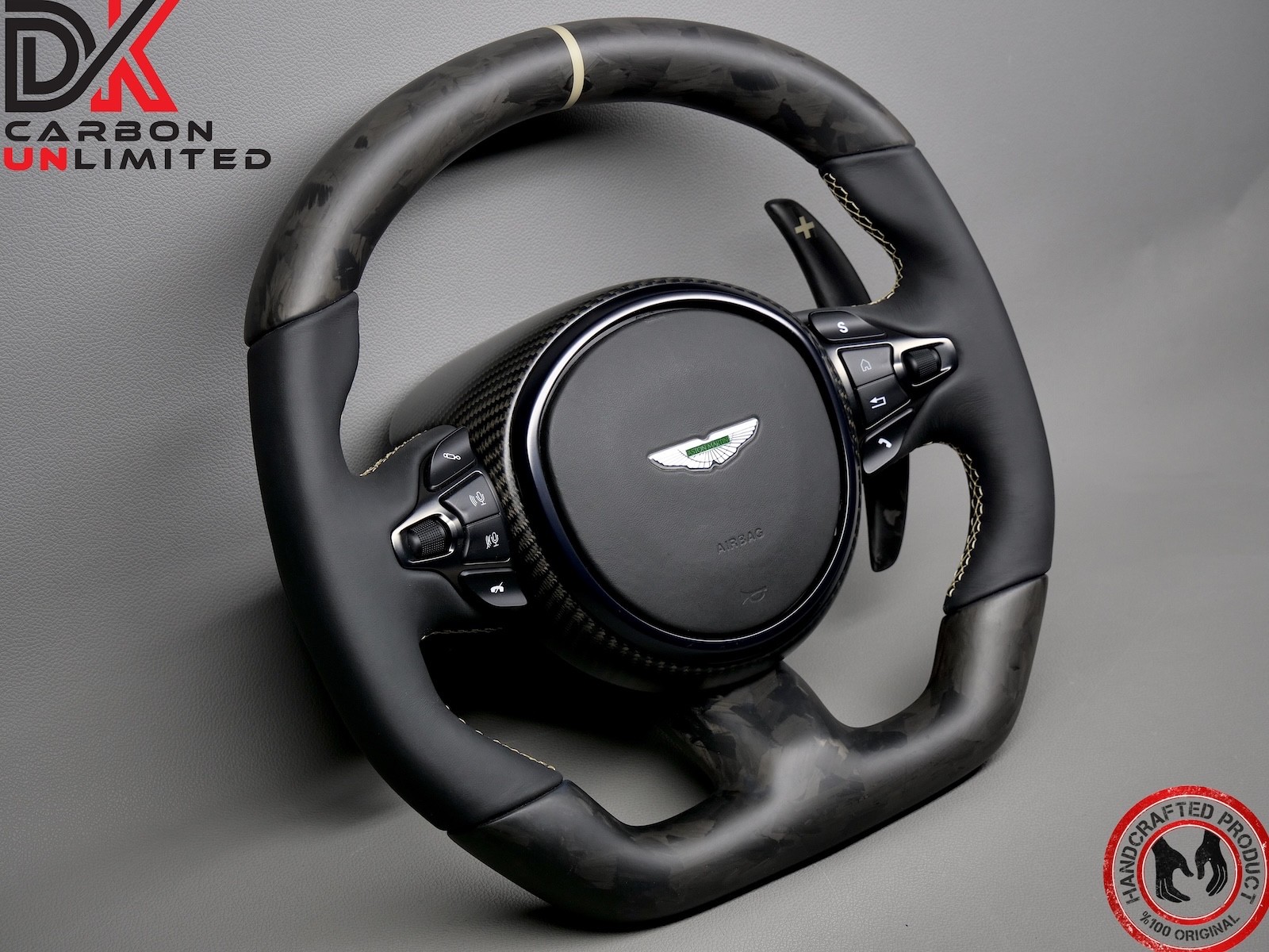 Aston Martin Vantage DBS DB11 Sand Storm Ring Matte Forged Carbon Steering Wheel
