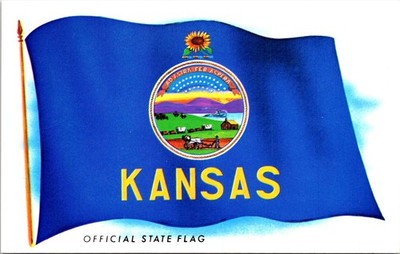 Official State Flag Jack Brier Kansas Postcard E94