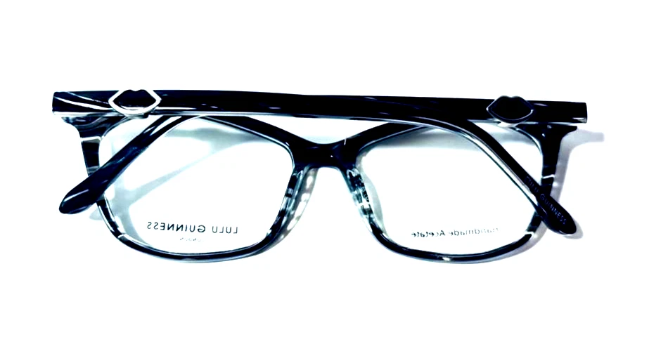 LULU GUINNESS L926 NEGRO MUJER AUTÉNTICO MARCO DE GAFAS BORDE COMPLETO 52-16-140 Foto 2 de 4