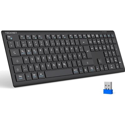 Bluetooth Tastatur Kabellose, Wiederaufladbare Multi-Device Flach Keyboard mi...