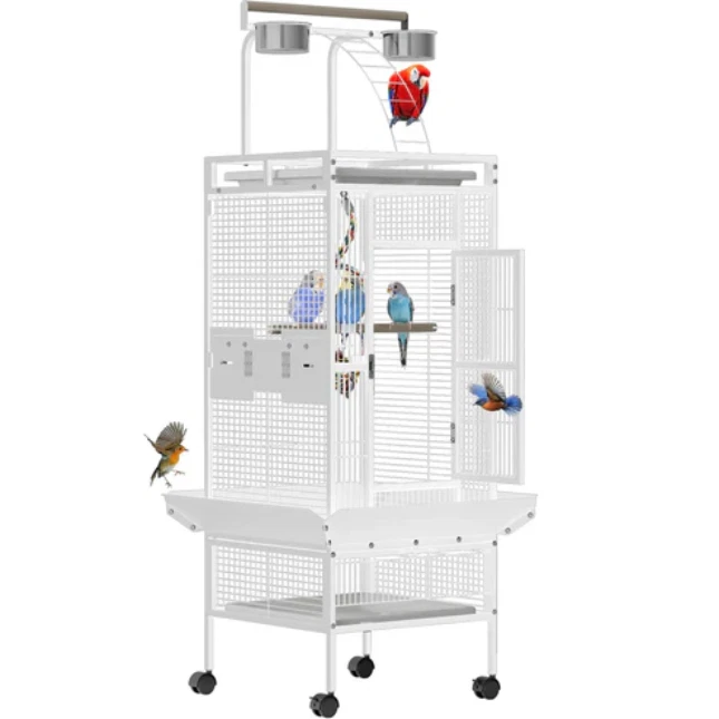 [FLASH SALE] Garvee 60 Inch Wrought Iron Bird Cage with Play Top - White
Opens in a new window or ta