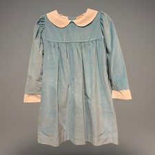 Beaufort Bonnet Co Patsys Dinner Dress 12 Aqua Velvet Covered Buttons Lined