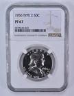 1956 Franklin Half Dollar Type 2 PF67 NGC *8134