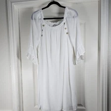 Naif Women White Ruffle Sleeve Midi Dress Size XL