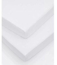 Sanderson 300TC Cotton Deep Fitted Sheets 2 Pack Single Size – white - New