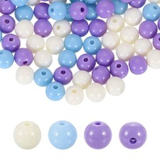 100pcs Purple Acrylic Round Beads 8mm Plastic Resin Loose Bead