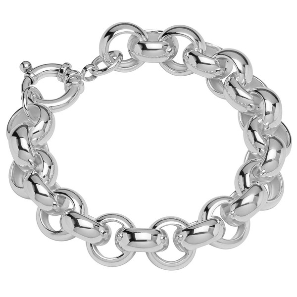 Armband 925 Sterling Silber 22Cm Erbskette Hohl Rund Damen Design Armbandkette-image
