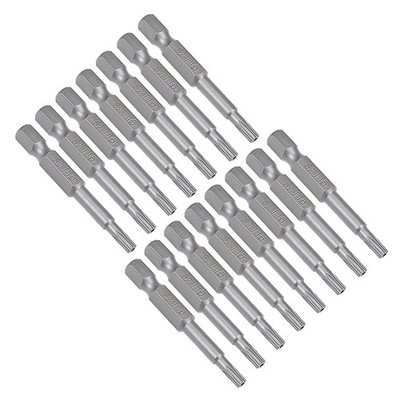 15pcs 2'' 1/4'' Hex Shank T15 Magnetic Security Torx Screwdriver Kit