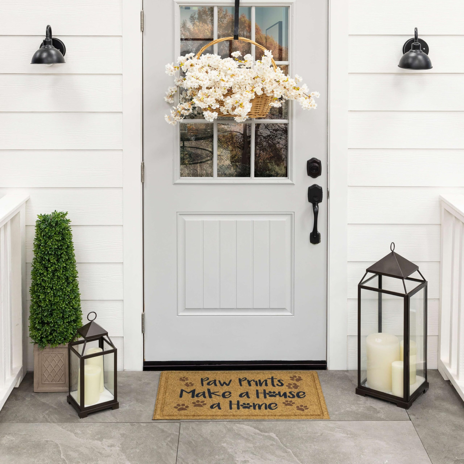 Non-Slip Recycled Rubber All-Weather Entryway Door Mat 1.5x2.5 Feet