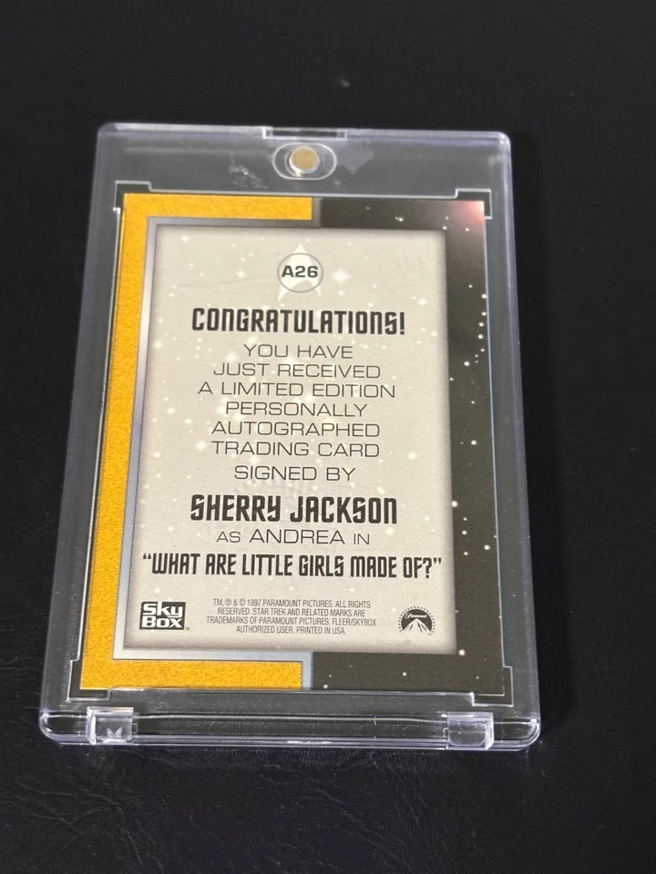 RARE 1997 STAR TREK TOS ORIGINAL SERIES SHERRY JACKSON ANDREA AUTOGRAPH CARD A26 - Image 2 of 2