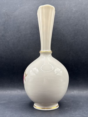 花瓶・フラワースタンド Lenox Tivoli Bud Vase 24K Gold Trim Vtg Lenox Bud Vase | 8” Ivory Porcelain Rose Vase 24k Gold Trim