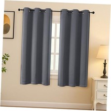 Grommet Blackout Curtains for Bedroom 63 Inch 40"W x 63"L Pack of 2 Grey