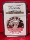 2011 W 1 oz Silver American Eagle Ultra Cameo PF70 25th Anniversary