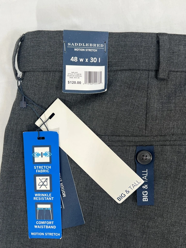 Pantalones Saddlebred Para Hombre 48x30 Movimiento Elastizados Grandes y Altos Resistentes a las Arrugas Comodidad Foto 3 de 4