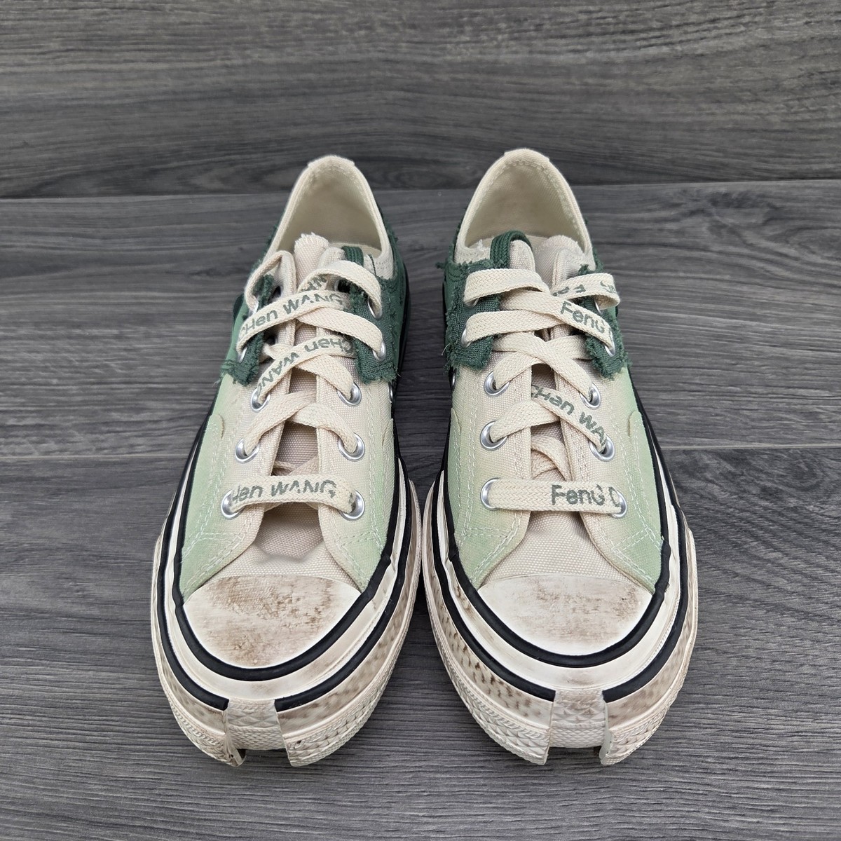 Converse x Feng Chen Wang Chuck 70 2-In-1 Ox Low Top Size 5.5 Womens Ivory Green View 3