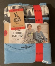 Eddie Bauer Youth Boy  s 4 Piece PJ Sleep Set - M 10/12 - NWT 100 Polyester