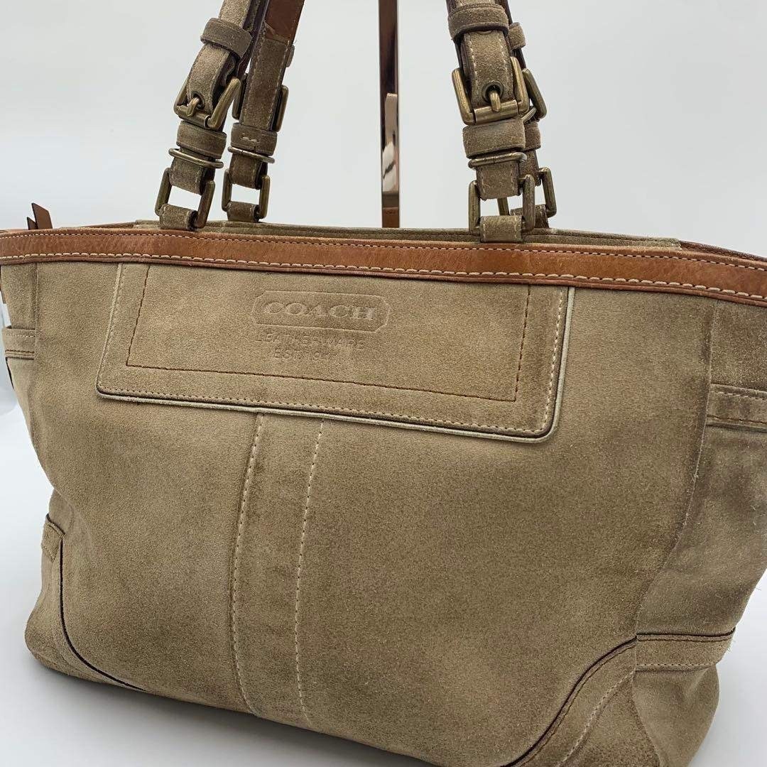 Vintage COACH Old Suede Tote Bag Turnlock - Gem