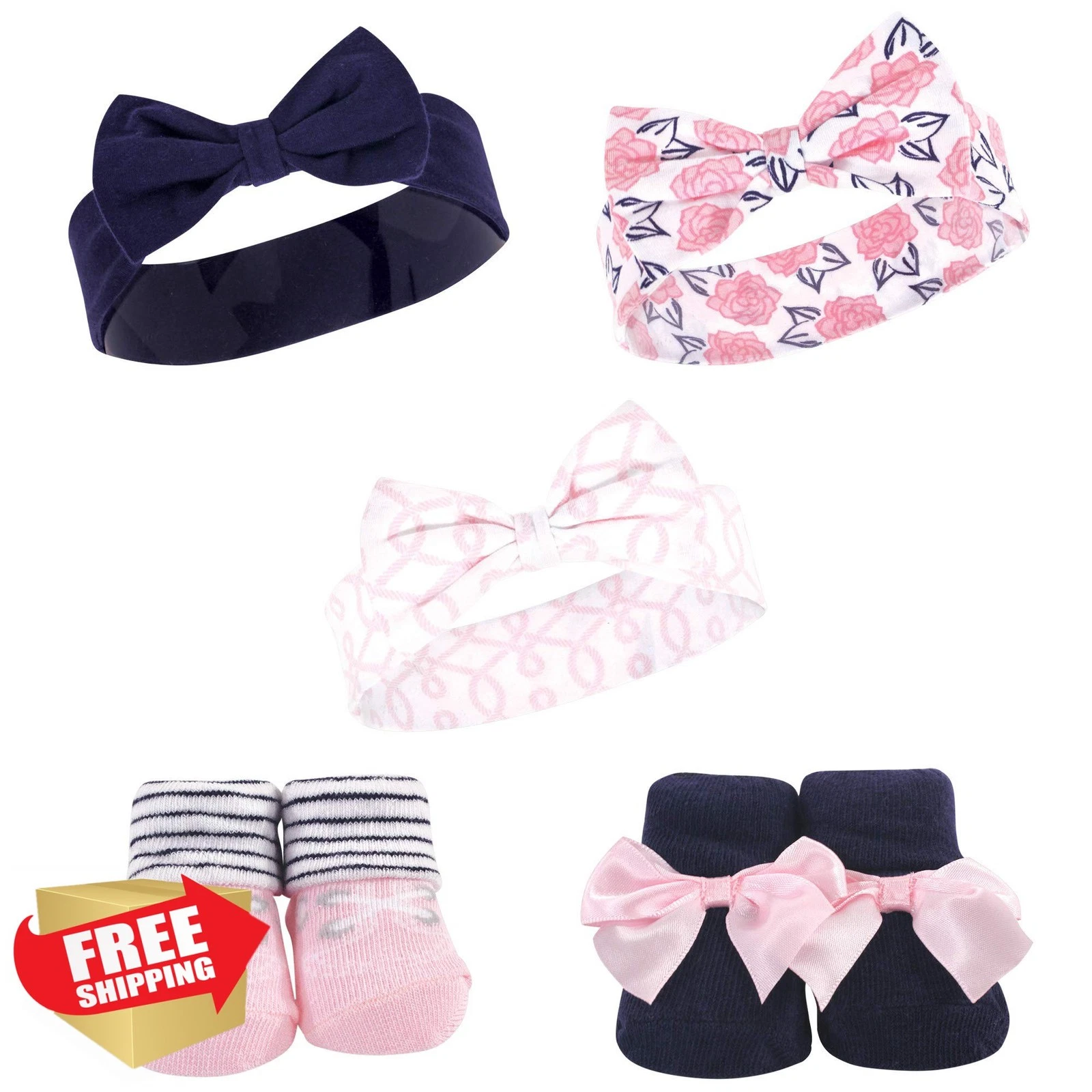 Hudson Baby Headband and Socks Set, Bear Leopard, Infant Girl, 0-9M