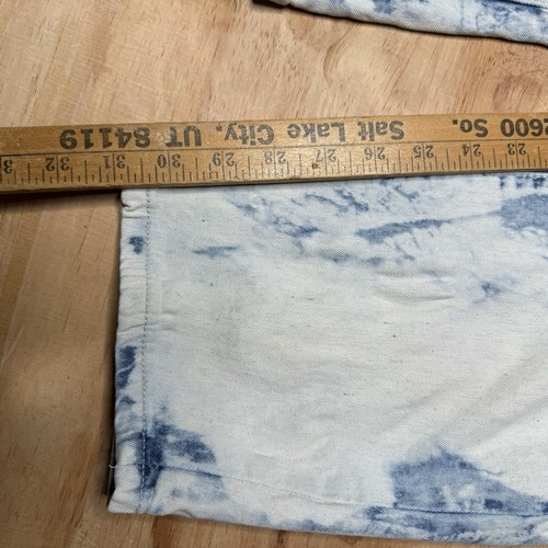 Reason Jeans Mens 36x32 Stone Wash Patches Slim Stretch Biker Moto Denim Torn - Picture 7 of 10