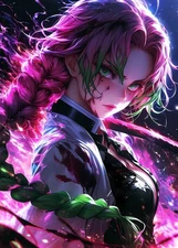 Anime Demon Slayer Action Scene Mitsuri Kanroji Paper Poster 210 GSM (No Frame)