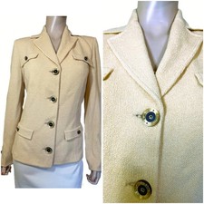 Nice St John Yellow Boucle Knit Jacet sz 12