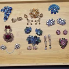 Estate Vintage Costume Jewelry Lot High End Rhinestone Brooches Sets