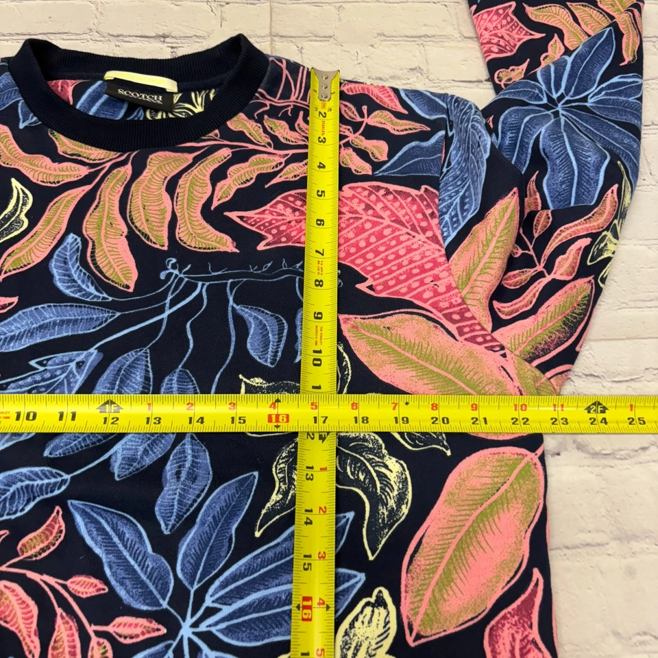 Scotch & Soda Men Big AOP Sweatshirt Size Large Floral Organic Cotton C054 -22 - Image 3 of 4