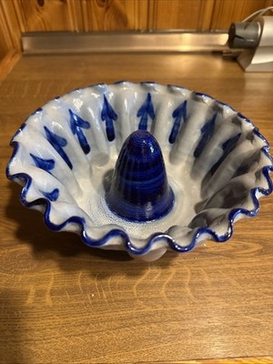 Rustikale Keramik Backform-Westerwälder Steinzeug Grau-Blau-20cm