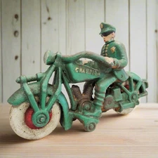 Champion Motorcycle Cast Iron with Painted Antique Finish (7“ x 4”)