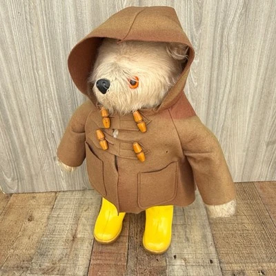 1972 Paddington Bear Gabrielle Designs England Original Yellow Dunlop Wellies - Image 1 of 4