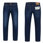 Mens Slim Fit Denim Jeans, Stretch Tapered Casual Pants Dark Blue All UK Sizes