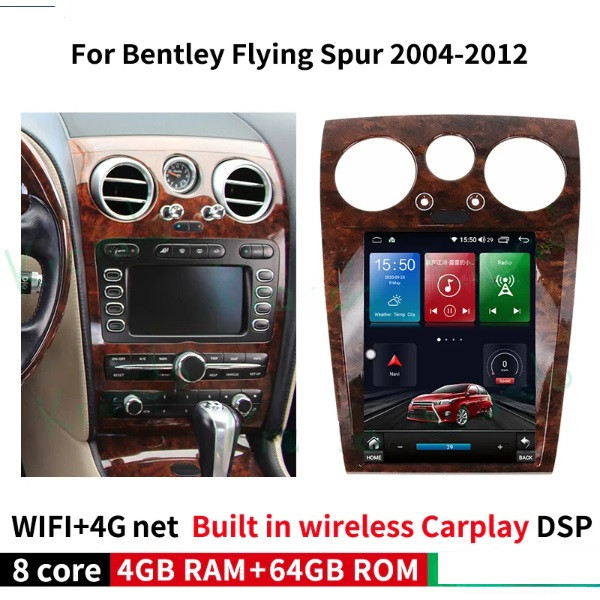 12.1" Android Tesla screen Radio GPS navi For Bentley Continental GT Flying Spur