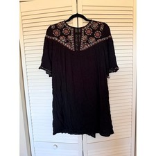 Miami black boho print dress