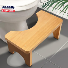 Toilet Stool Squat Adult Wood Poop Stool for Bathroom Adults 7 Inch Height