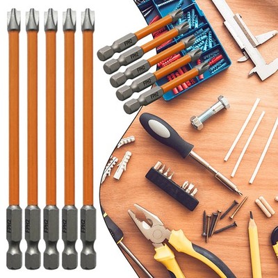 5PC FPH2 Impact Screwdriver Bit Set-S2 Steel 65mm & 110mm Slotted Heads 2026 NEW
