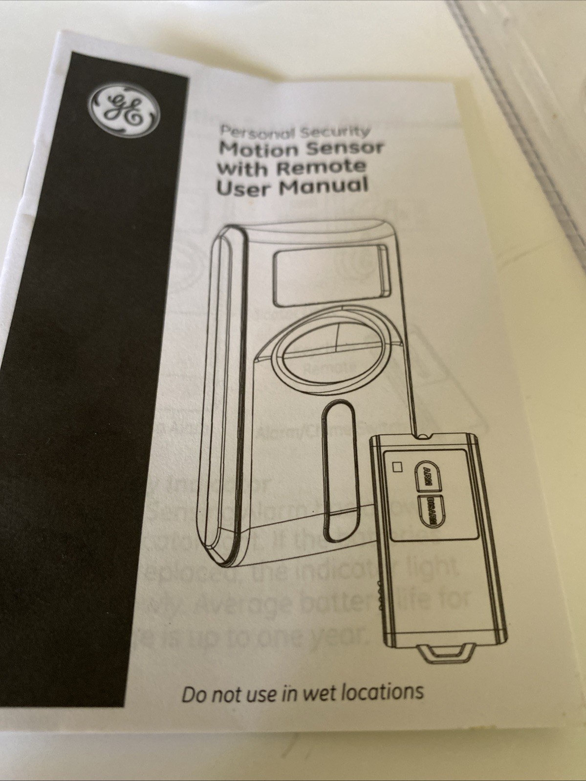 GE Personal Security Motion Sensor Wall Mounting Bracket Only w/ Screws, Manual