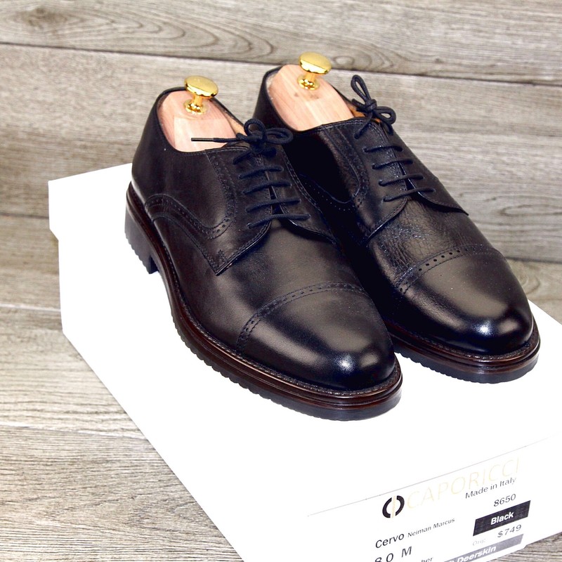 *NEW* $779 Caporicci CERVO 8 M Soft Italian Deerskin Leather * new Trees