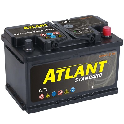 Autobatterie 80Ah 12V 740A/EN ATLANT TOP ANGEBOT SOFORT & NEU 80 Ah