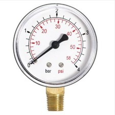 60mm 1,6-10 BAR Pressure Gauge water 1/4" BSP Side/Rear Entry Manometer
