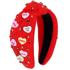 Valentine  s Day Headband for Women Love Heart XOXO Headband Rhinestone Crysta...