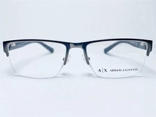 NEW Armani Exchange AX1018 6086 Mens Gunmetal Half Rim Eyeglasses Frames 54/17