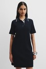COUNTRY ROAD Size 14 / L Polo Dress Navy Rib Knit Collar Stretch Mini Short