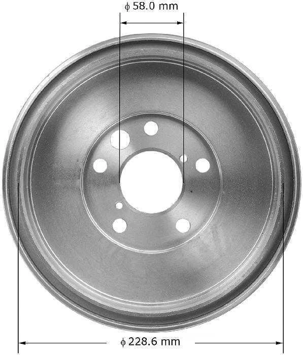 Tambor de freno Bendix PDR0726 para 00-01 Subaru Legacy Foto 2 de 3