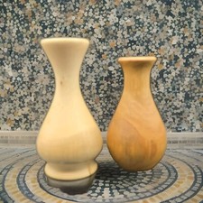 2 Handcrafted Turned Aspen Wood Art Vases Canyon Country Wood Prod., Cortez, CO