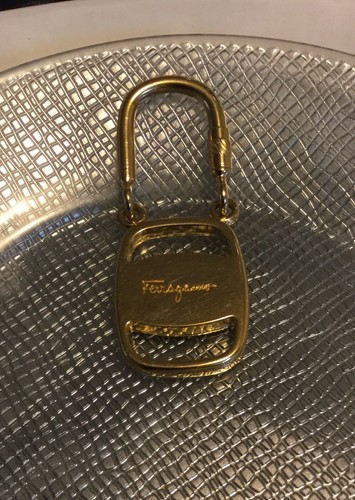 Authentic Salvatore Ferragamo Keychain Gold Tone. Made In Italy. - Picture 3 of 6