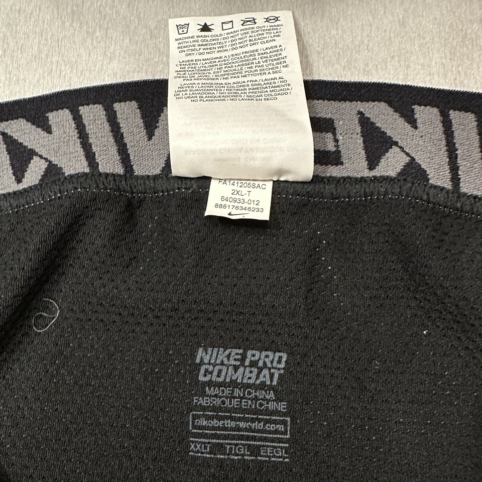 Nike Pro Combat Compression Tights with Knee Pads, Men’s 2XLT (tall